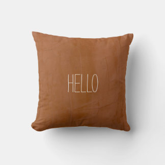 Coussin HELLO Aquarelle personnalisée Tangerine Orange Stu
