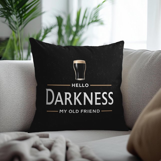 Coussin Hello Darkness My Old Friend Funny St Patricks Day (Créateur téléchargé)