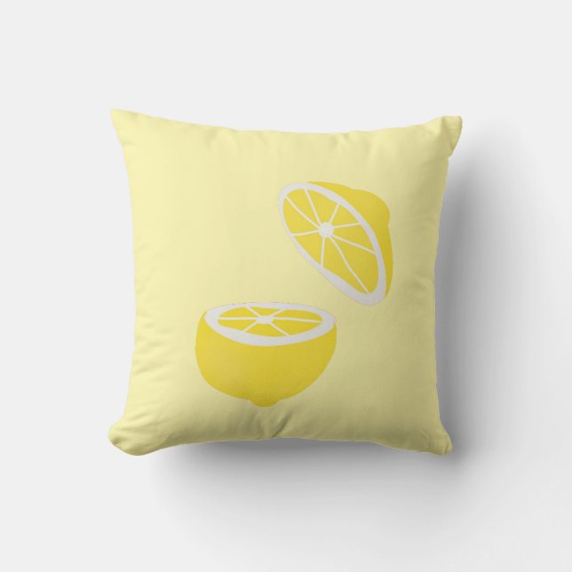 Coussin Hello Lemon jaune moderne fruit (Recto)