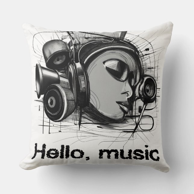 Coussin hello music (Recto)
