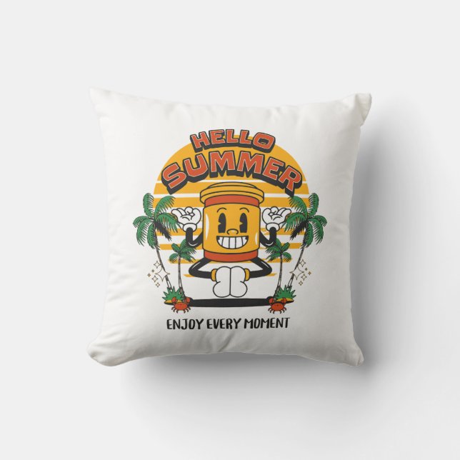 Coussin Hello Summer Retro Mascot (Recto)