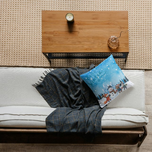 Coussin Hello Winter Personalized Throw Pillow (Créateur téléchargé)