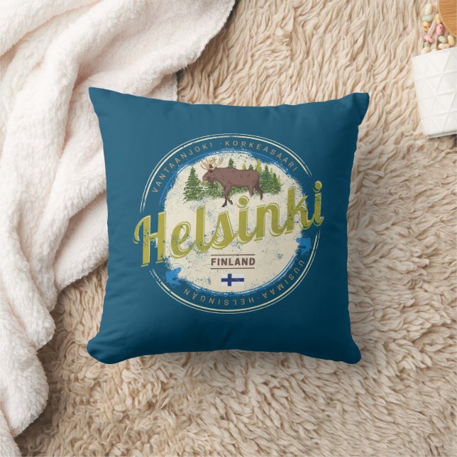 Coussin Helsinki capitale de l'orignal Finlande souvenir v (Couverture)