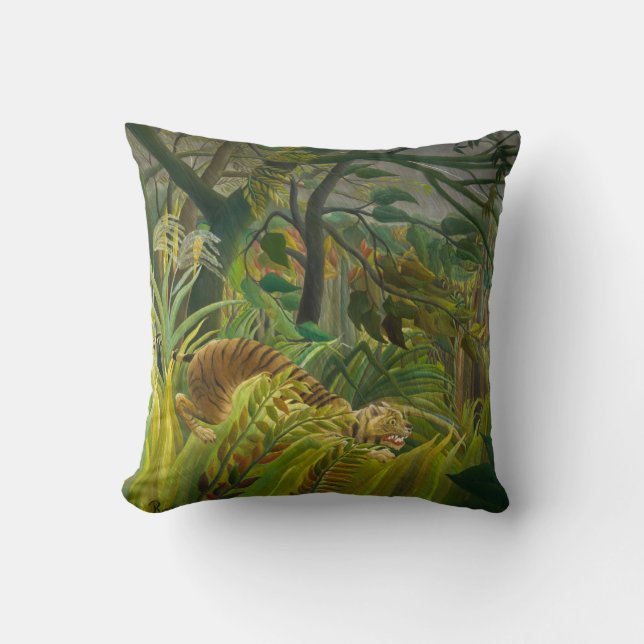 Coussin Henri Rousseau - Surpris ! (Recto)