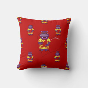 Coussin Henrietta Hippo Lancer Oreiller-Rouge