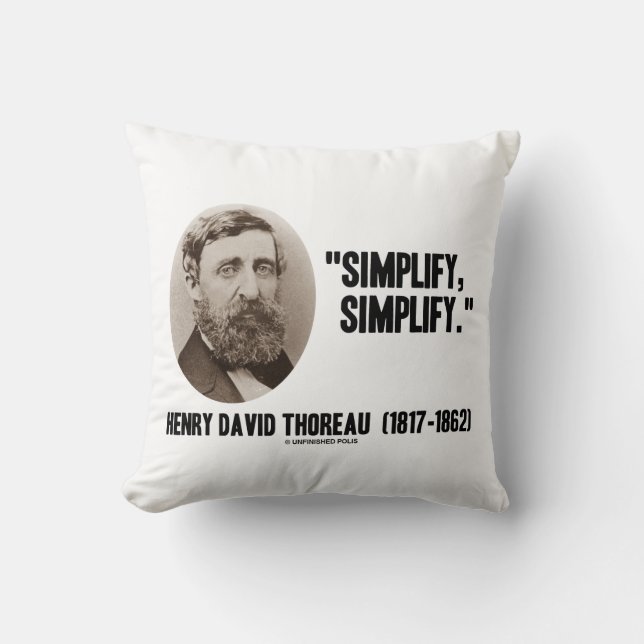 Coussin Henry David Thoreau Simplifier la soumission (Recto)