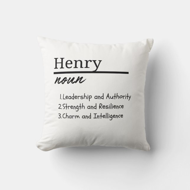 Coussin Henry, Définition de prénom personnalisé pour garç (Recto)