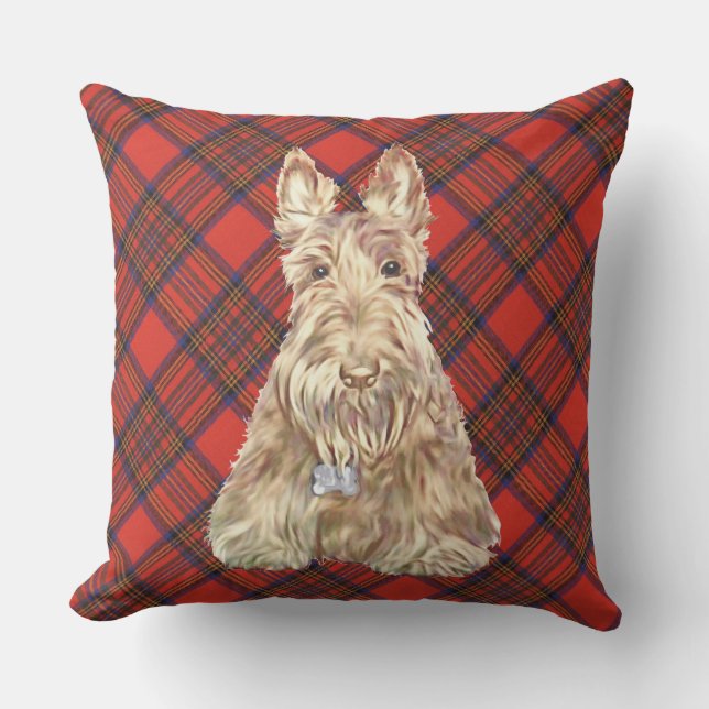 Coussin Hepburn Tartan Scottie (Recto)
