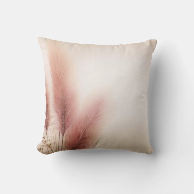 Coussin Herbe de Pampas Rose Bohème (Recto)
