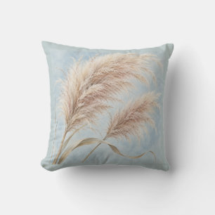 Coussin Herbe des Pampas Crème Brouillard Bleu Aquarelle B