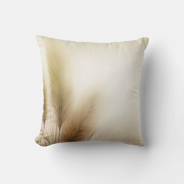 Coussin Herbe des Pampas Dorée Bohème Bohème (Recto)