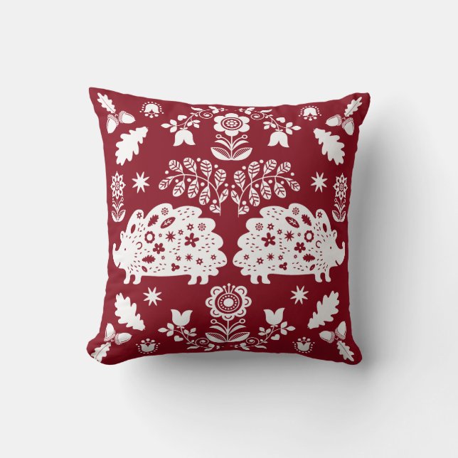 Coussin Hérisson Art populaire (Recto)