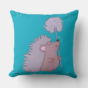 Coussin Hérisson avec Pissenlit   Douce Art Populaire Natu