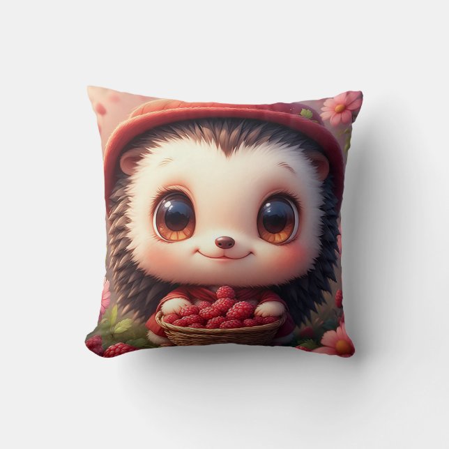 Coussin Hérisson de dessin animé adorable (Recto)