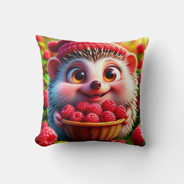 Coussin Hérisson de dessin animé adorable (Recto)