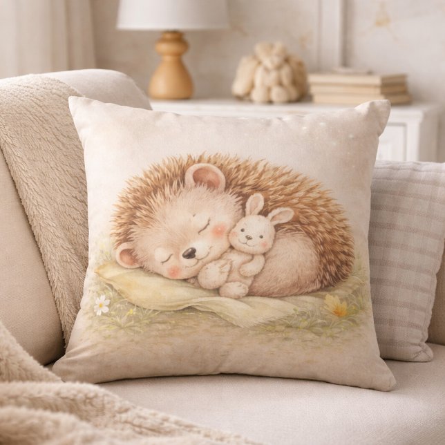 Coussin Hérisson de la forêt mignon endormi Chambre d'enfa (Créateur téléchargé)