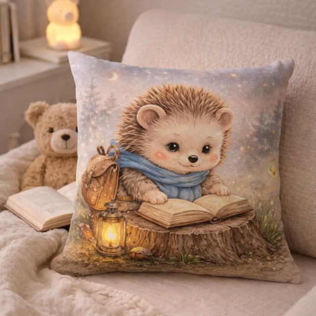 Coussin Hérisson de lecture mignon pour chambre d'enfants  (Créateur téléchargé)