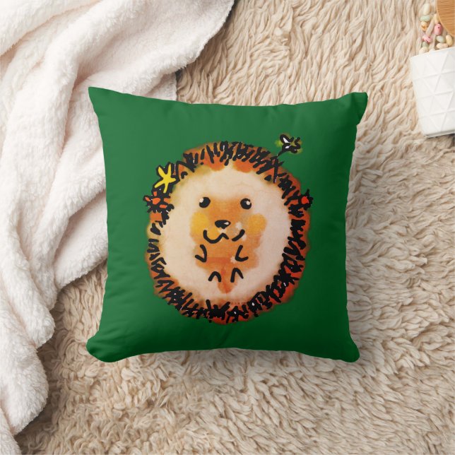 Coussin Hérisson mignon dans les feuilles d'automne (Couverture)