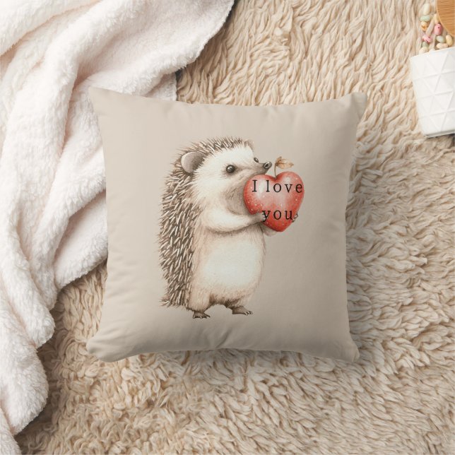 Coussin Hérissons avec amour de coeur (Couverture)