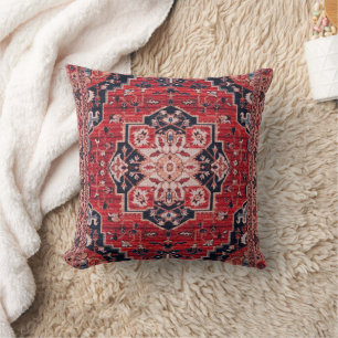 Coussin Héritage Crimson - Oeuvre Traditionnelle Boho Maro