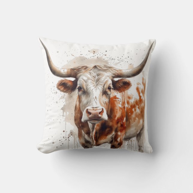 Coussin Héritage Longhorn (Recto)