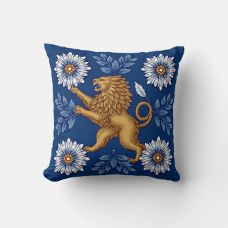Coussin Heritage Motif Lion Throw Pillow