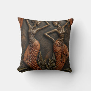 Coussin Héritage tribal africain Art sculpté