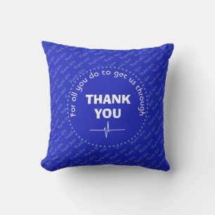 Coussin Héros de la santé du MERCI personnalisé Royal Blue