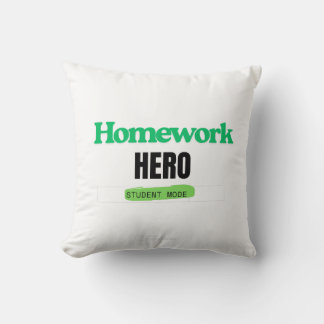 Coussin Héros de travail à domicile : Mode étudiant Tee