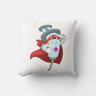 Coussin Héros en infirmière avec seringue
