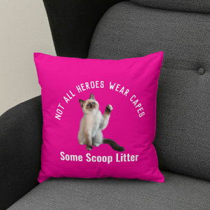 Coussin Héros Personnalisé Chat Papa Fête des pères Cadeau