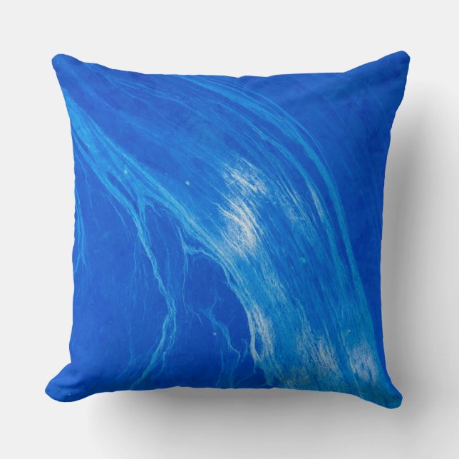 Coussin Heure d'été des vagues bleues océaniques (Recto)