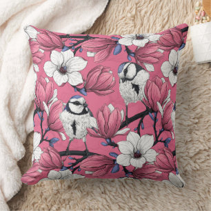 Coussin Heure du printemps en rose