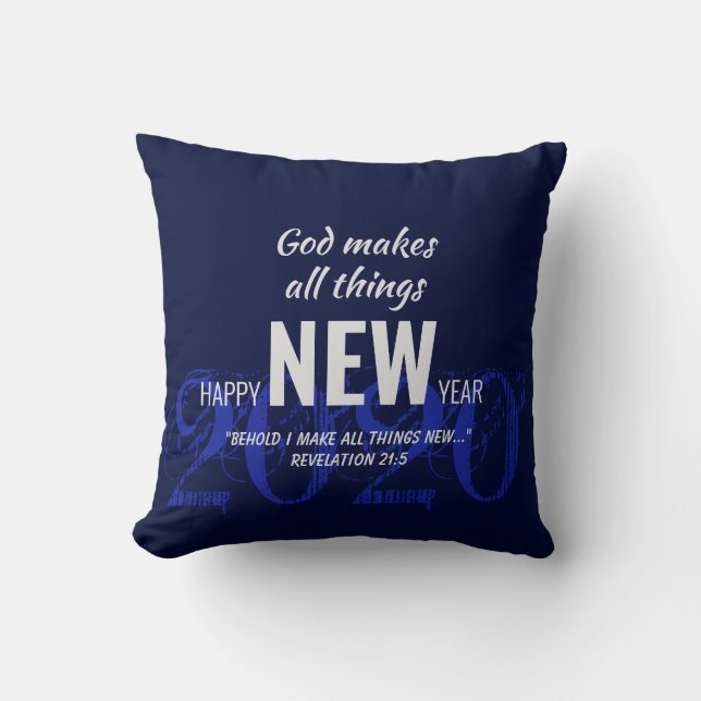 Coussin HEUREUSE NOUVELLE ANNÉE 2020 Christian Scripture M (Recto)