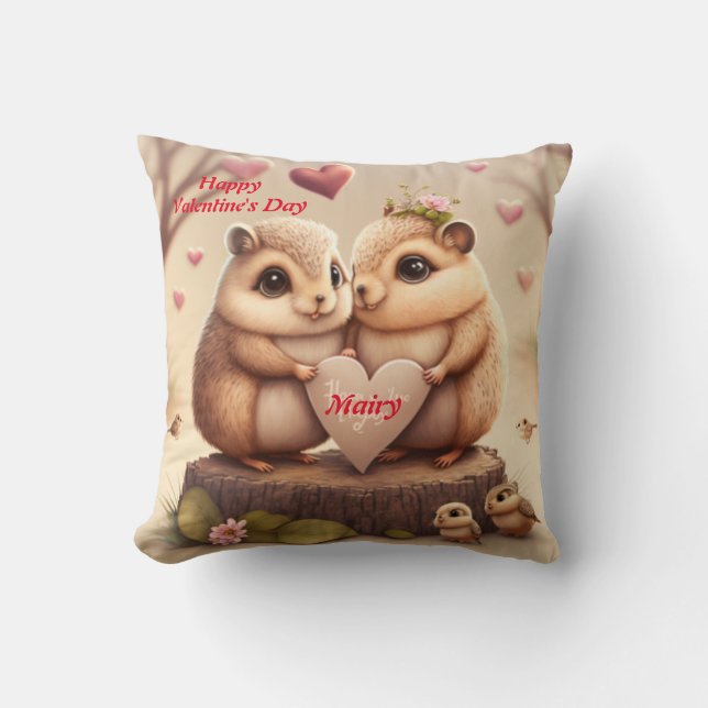Coussin Heureuse Sainte-Valentin (Recto)