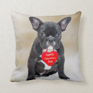 Coussin Heureuse Sainte-Valentin français Bulldog