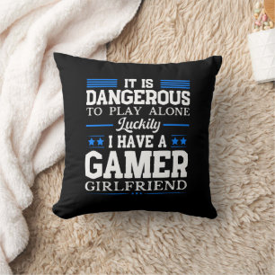 Coussin Heureusement, J'Ai Un Gamer Girlfriend Funny Coupl