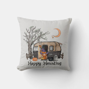 Coussin Heureux   Camper d'Halloween   Sorcière Éffrayante