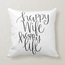 Coussin heureux de la vie d'épouse heureuse