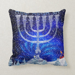 Coussin heureux de neige de Hannukah