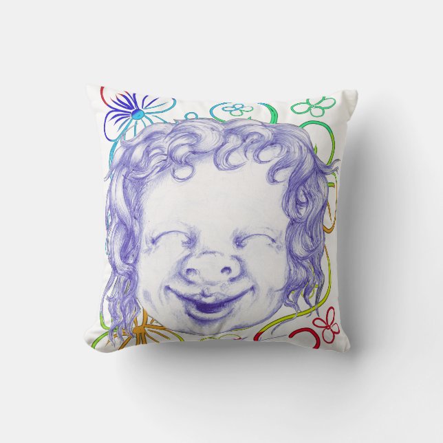 Coussin Heureux et riant de joie  (Recto)