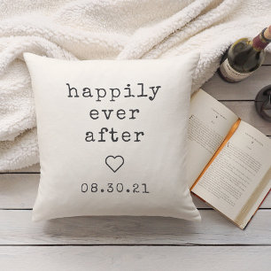 Coussin Heureux toujours après   Date de mariage personnal