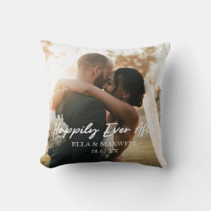 Coussin Heureux toujours après le Mariage photo personnali