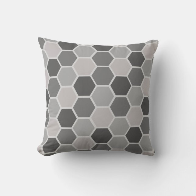 Coussin Hexagon gris arc-en-ciel (Recto)