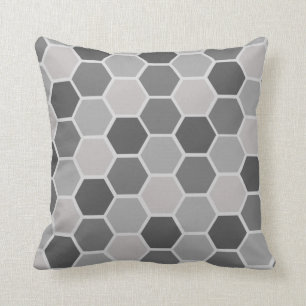 Coussin Hexagon gris arc-en-ciel