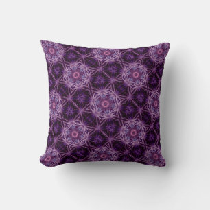 Coussin Hexagon Star Purple Fractations Motif Cushion
