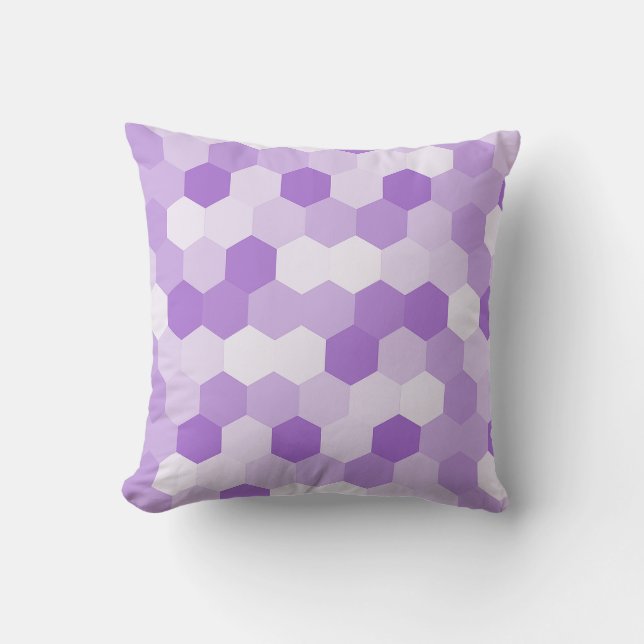 Coussin Hexagone blanc violet clair moderne (Recto)