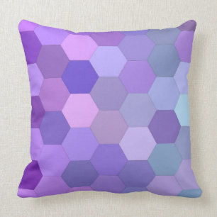 coussin hexagone violet