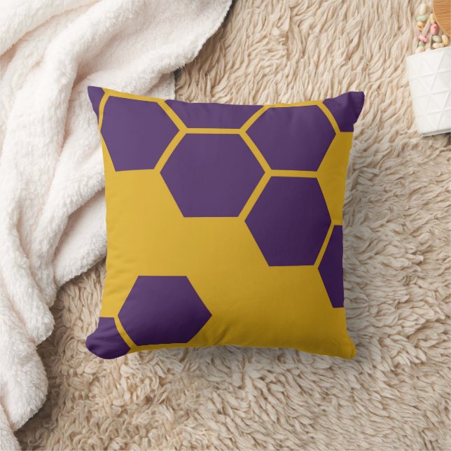 Coussin Hexagones motifs Honeypeb géométriques (Couverture)