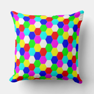 COUSSIN HEXAGONS COLORÉS